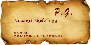 Patonyi György névjegykártya