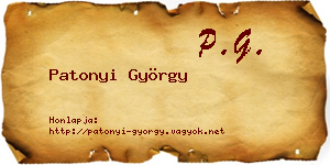 Patonyi György névjegykártya