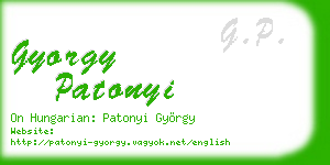 gyorgy patonyi business card