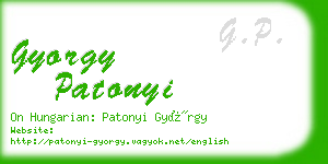 gyorgy patonyi business card